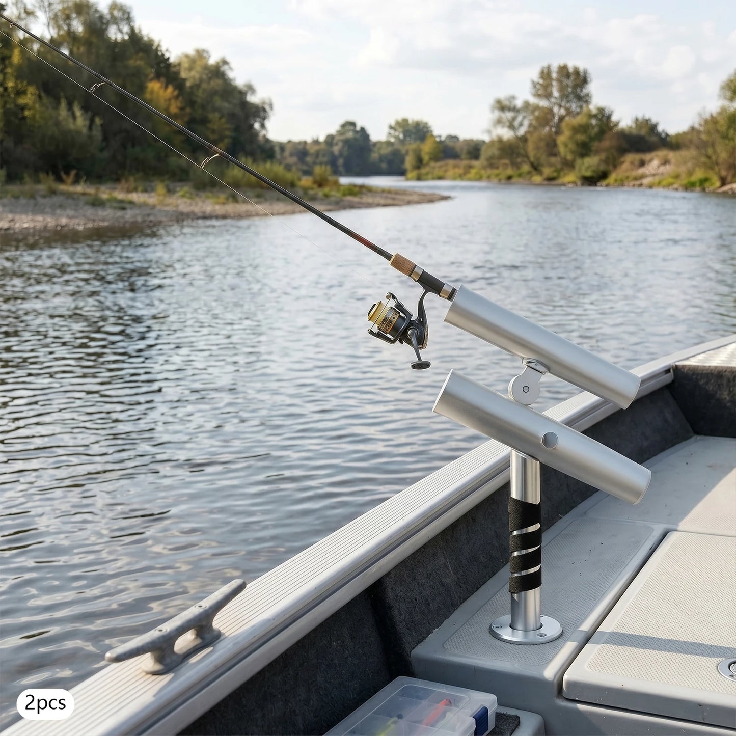 Double Ended Fishing Rod Holders For Boats Stainless Steel Bracket