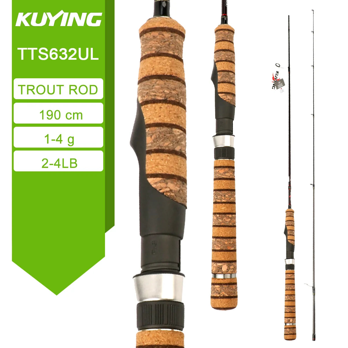 Kuying Fuji Carbon Fishing Lure Rod Fast Action Spinner