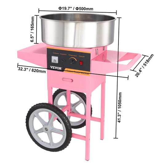 SucceBuy Electric Cotton Candy Machine Floss Maker Stainless Steel