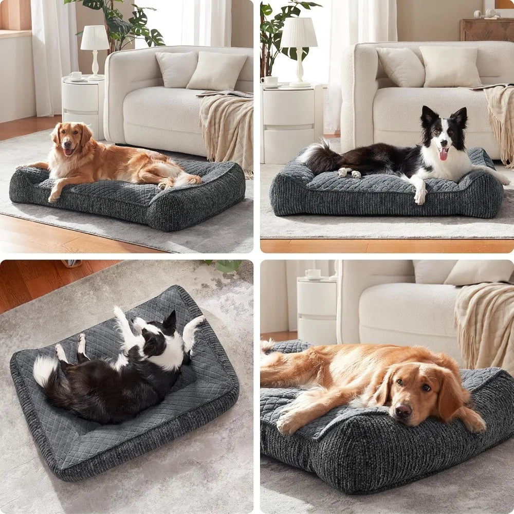 XL Orthopedic Dog Bed With Bolster Sides For Large Dogs Extra Thick Foam