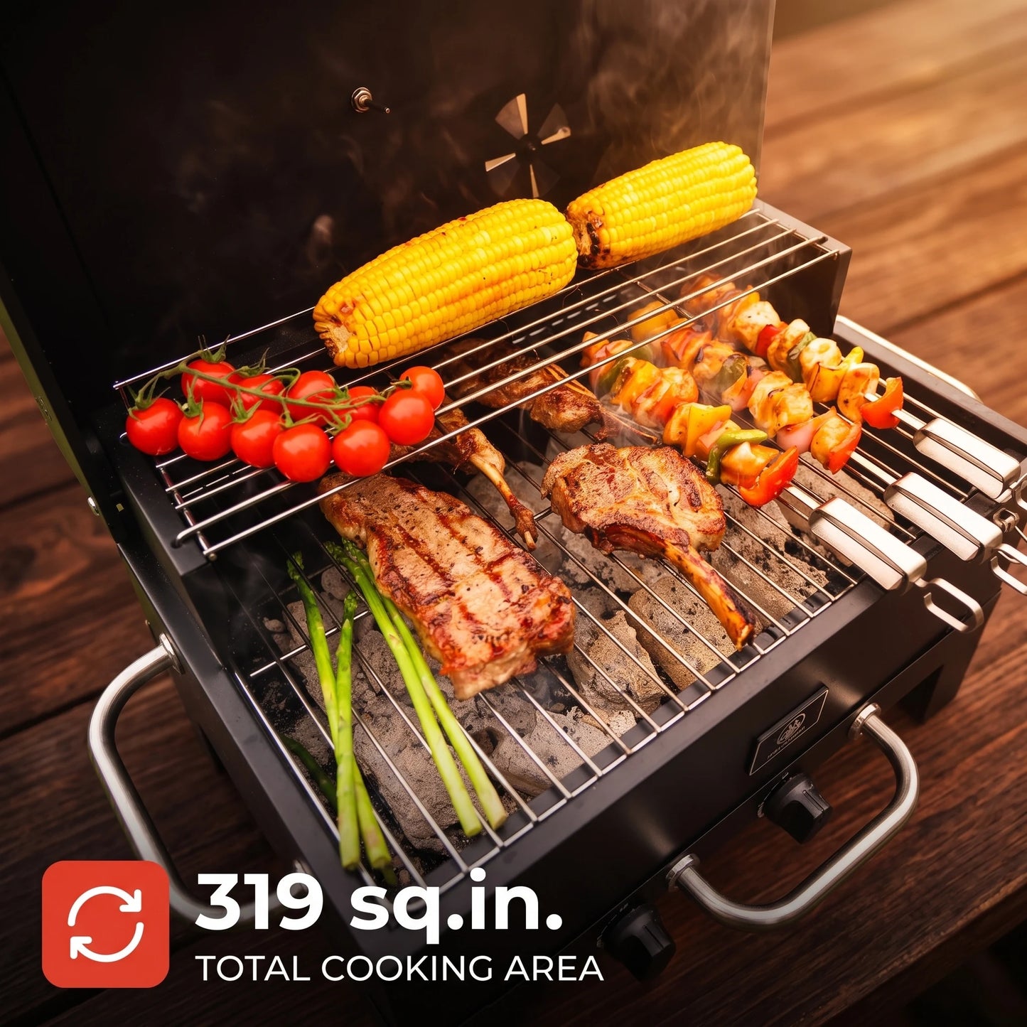 Ironyak Portable Charcoal Grill And Smoker Tabletop Bbq