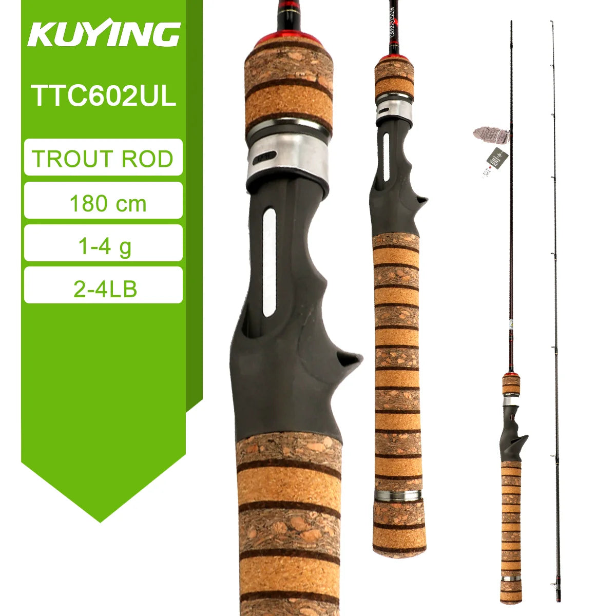 Kuying Fuji Carbon Fishing Lure Rod Fast Action Spinner