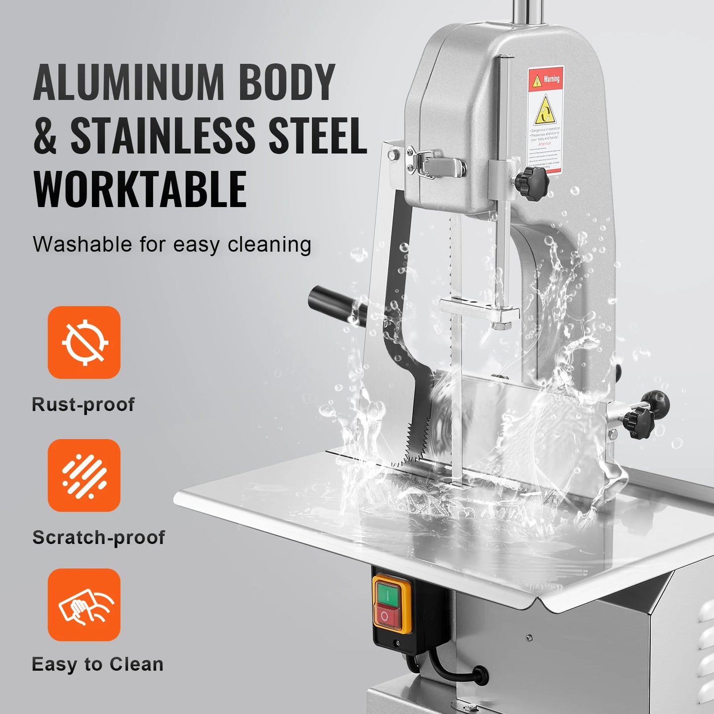 SucceBuy Commercial Electric Meat Bandsaw 650W Stainless Steel Bone Saw