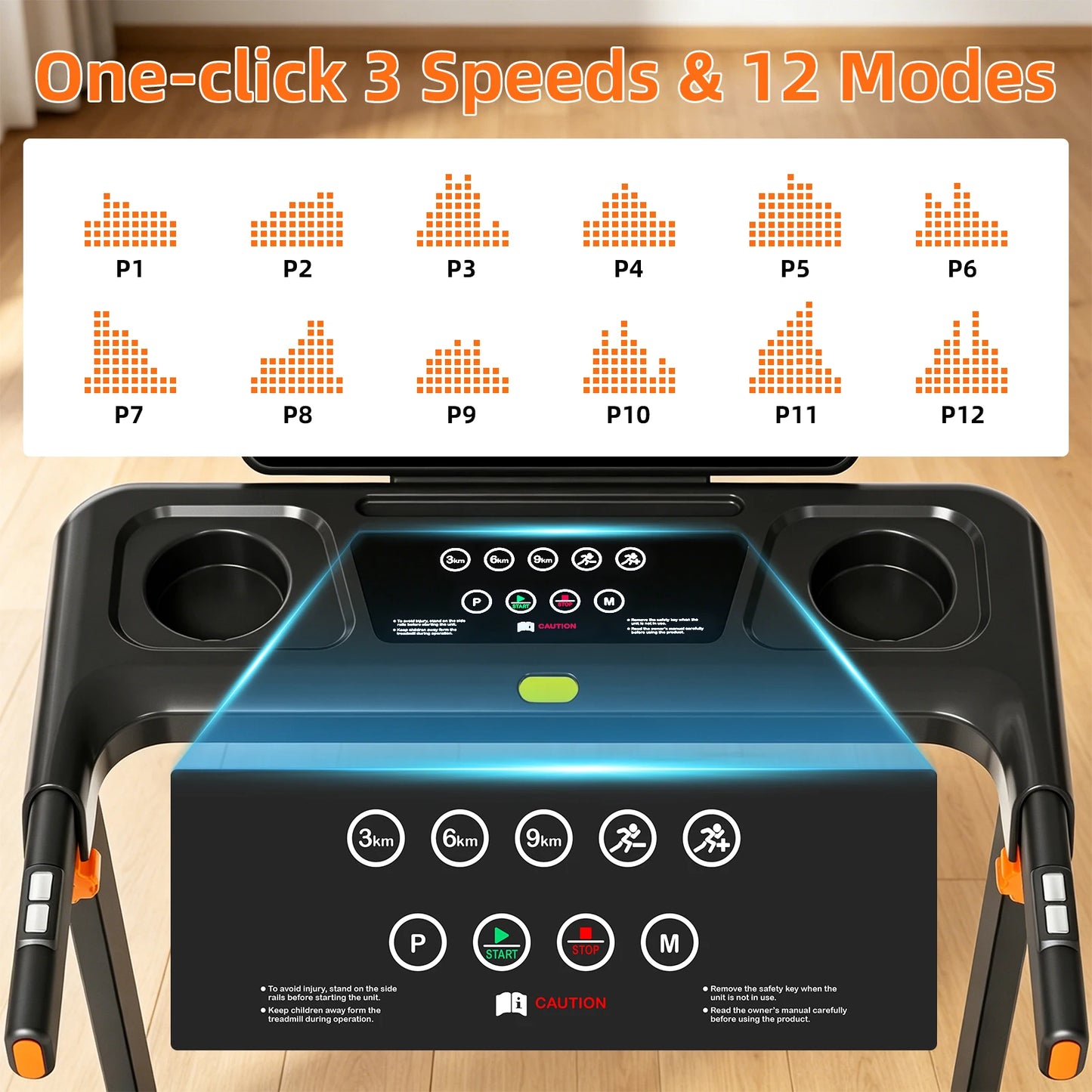 Quiet Foldable Walking Pad Treadmill With Incline And Led Display