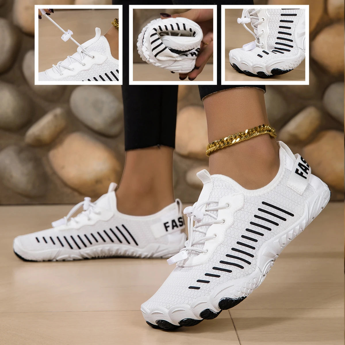 Unisex Quick Dry Five Finger Water Shoes Mesh Aqua Sneakers