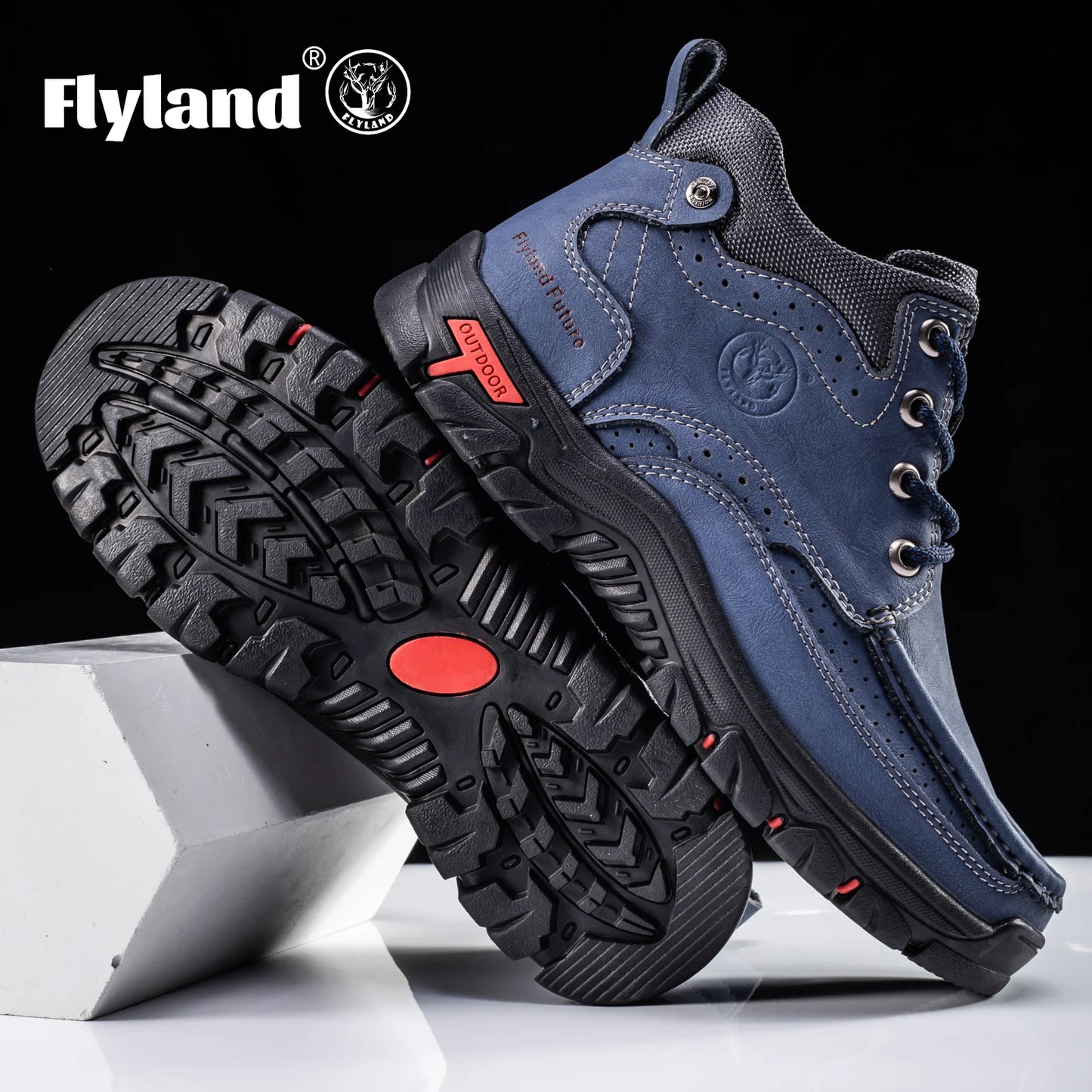 Flyland Vintage Leather Chukka Boots Mens Casual Office Shoes