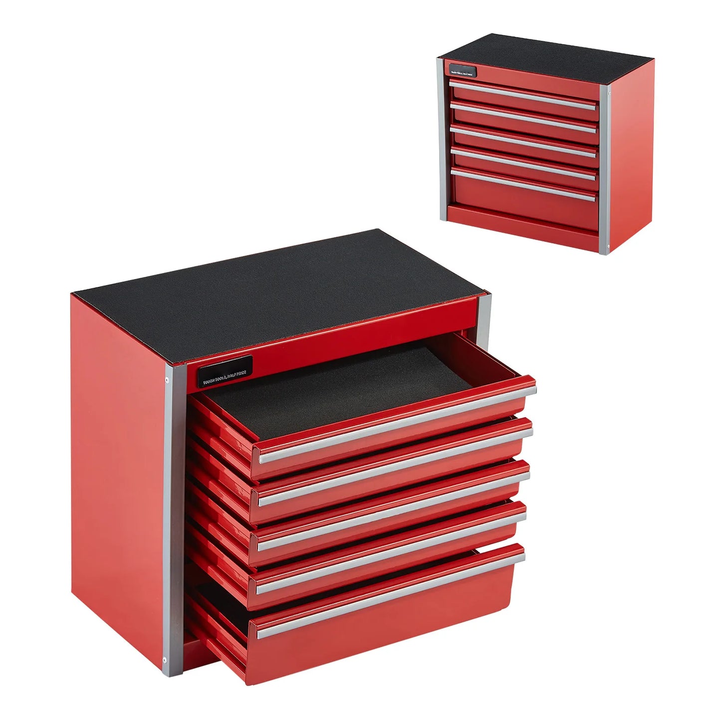 SucceBuy 5-Drawer Metal Tool Box Portable Chest For Workshop