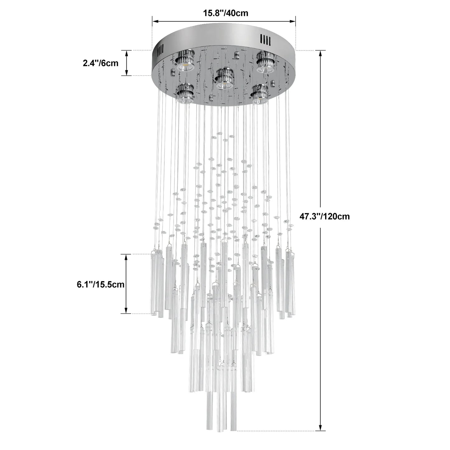 GreeLustr Crystal Ceiling Chandelier Pendant Light For Living Room