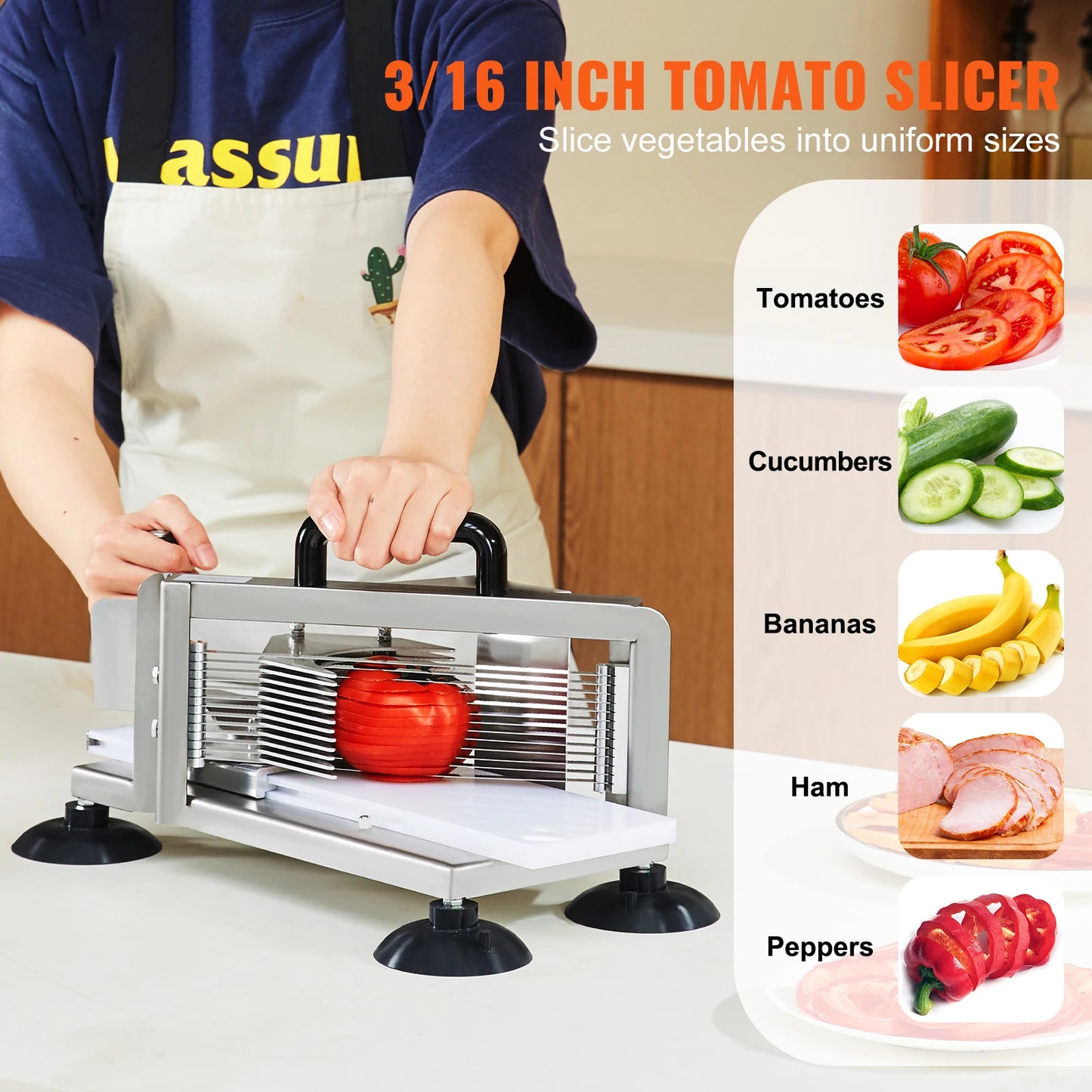VEVOR Tomato Slicer Heavy Duty Stainless Steel Cutter Manual
