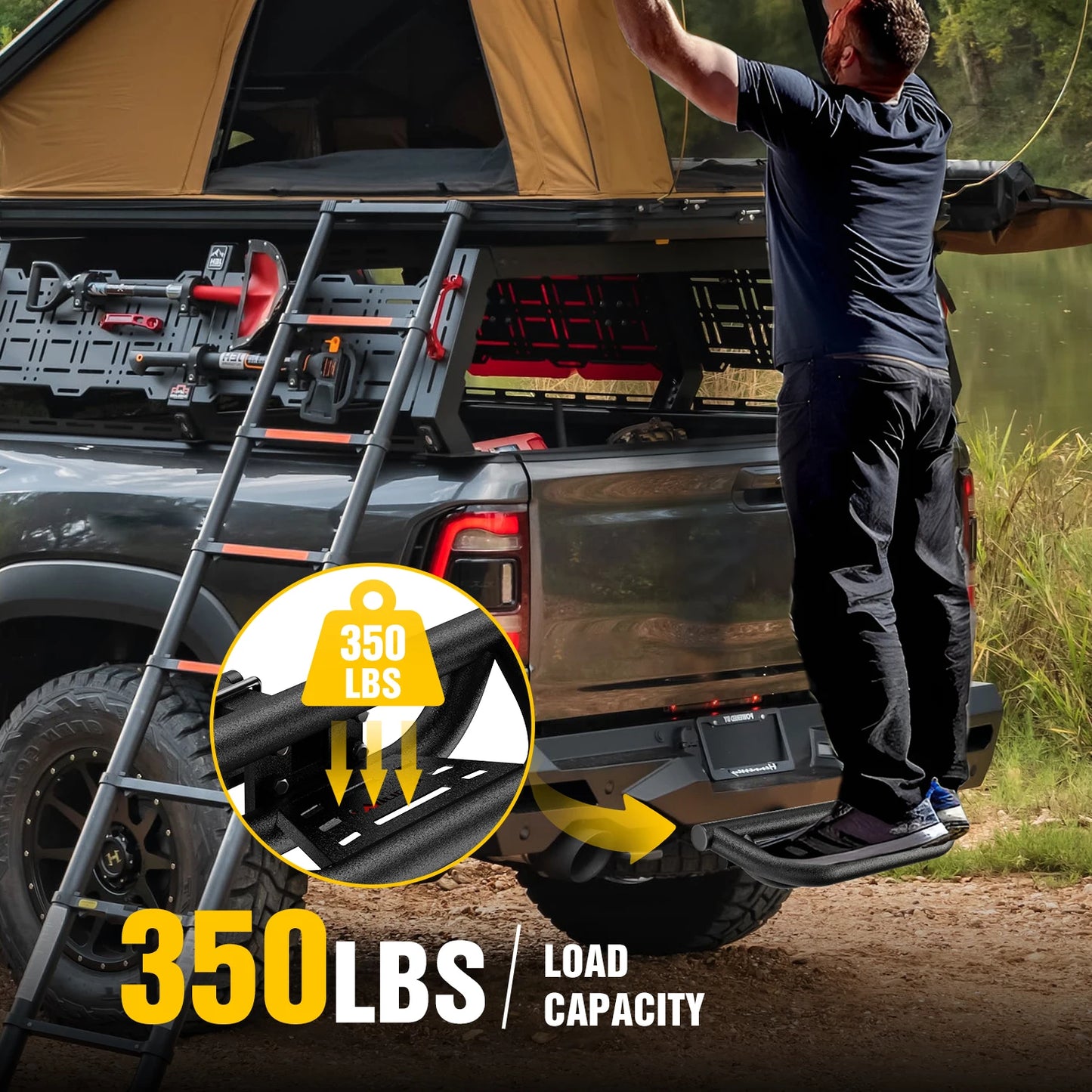 Universal Hitch Step With Lock And Stabilizer 350 Lbs