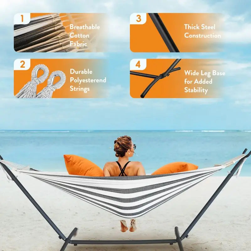 Gyroor Heavy Duty Adjustable Stand Hammock With Storage