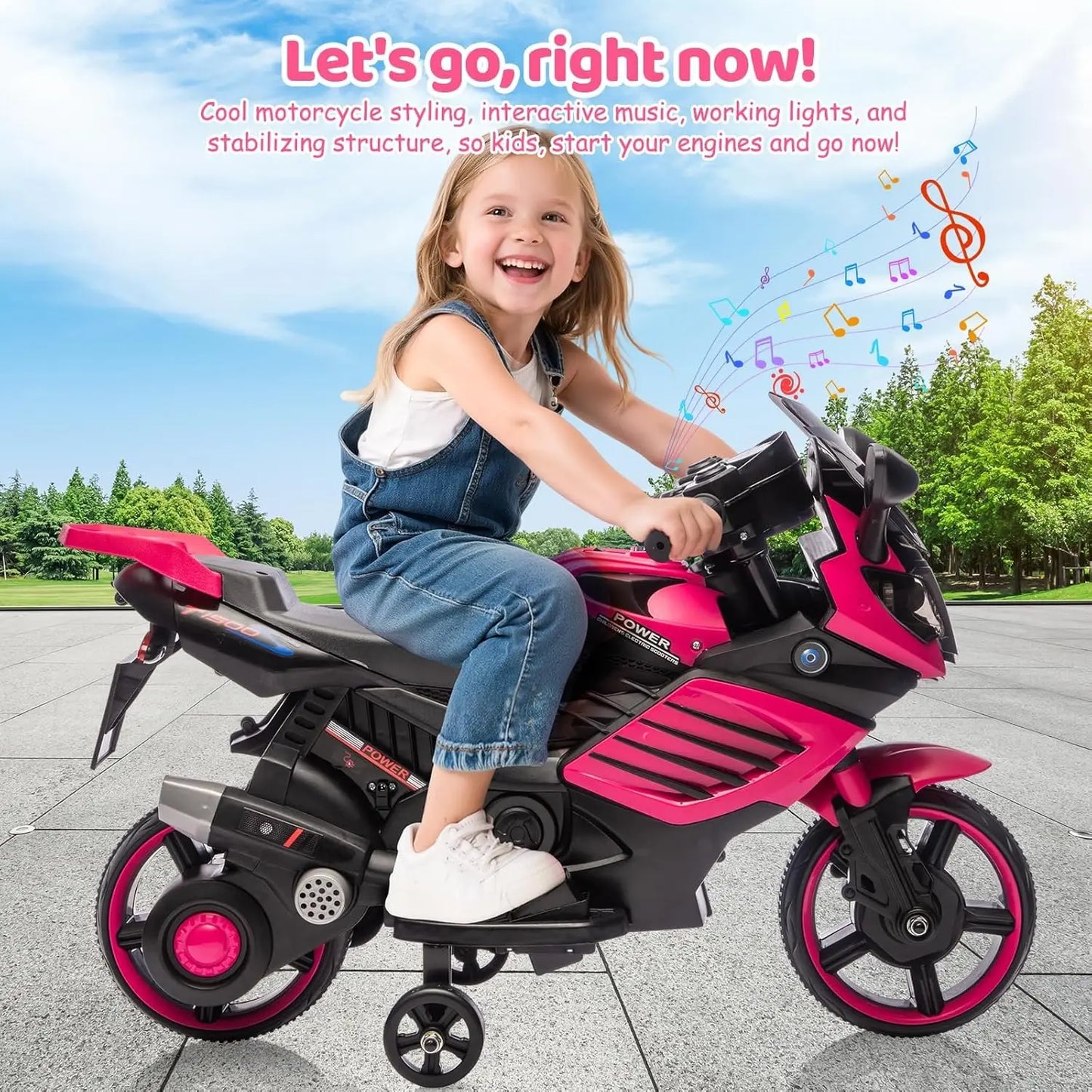 HiMISS 6V Electric Motorcycle Ride On Toy Toddlers 3-6