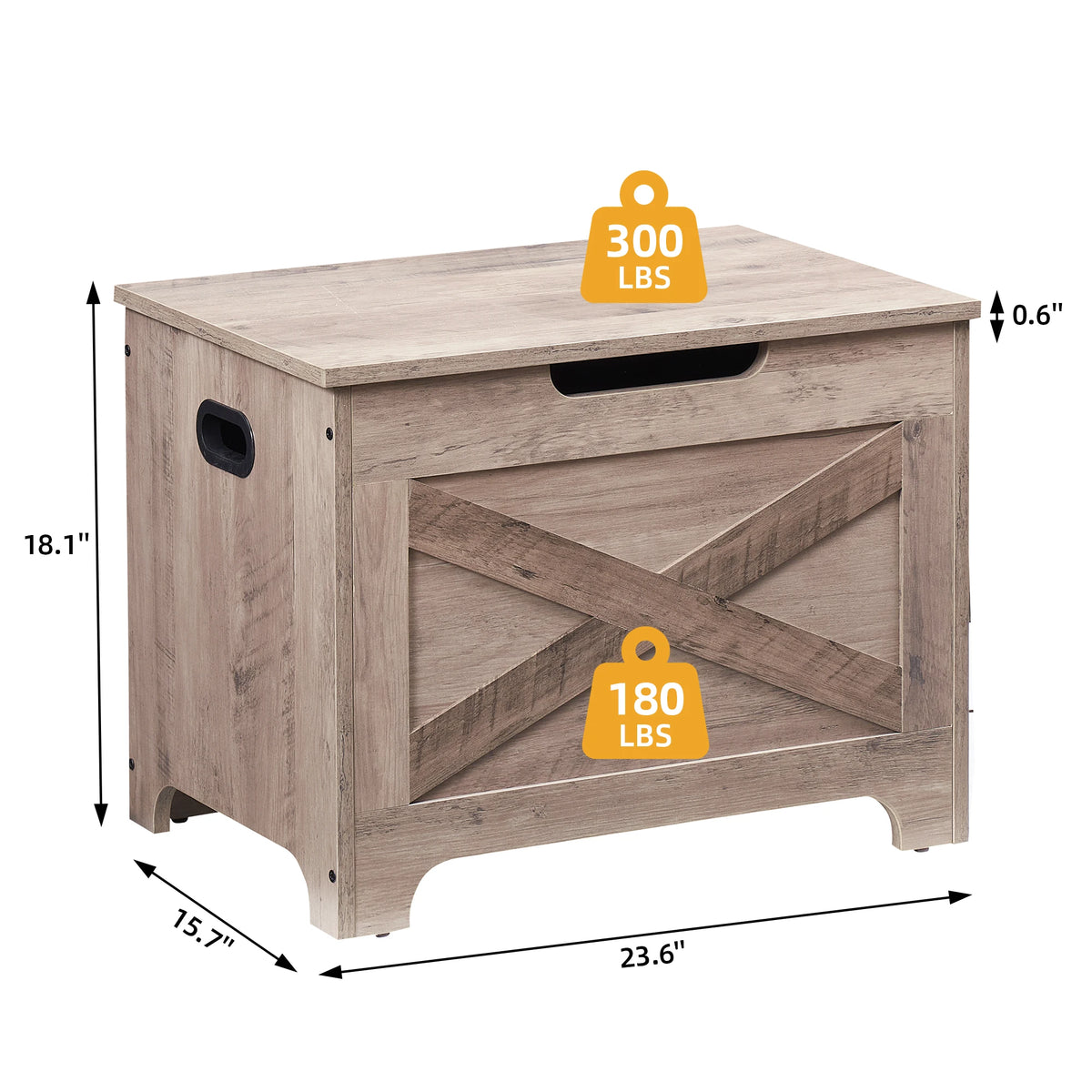 Twister Ck Wooden Storage Bench With Hinged Lid Entryway