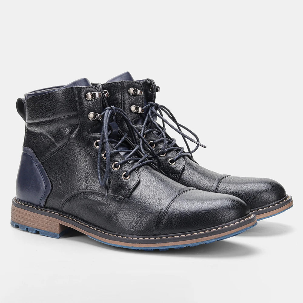 Hecrafted Men Ankle Boots ZIP Closure Comfortable Fashion Footwear