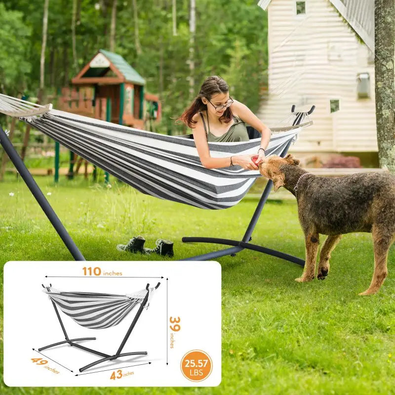 Gyroor Heavy Duty Adjustable Stand Hammock With Storage