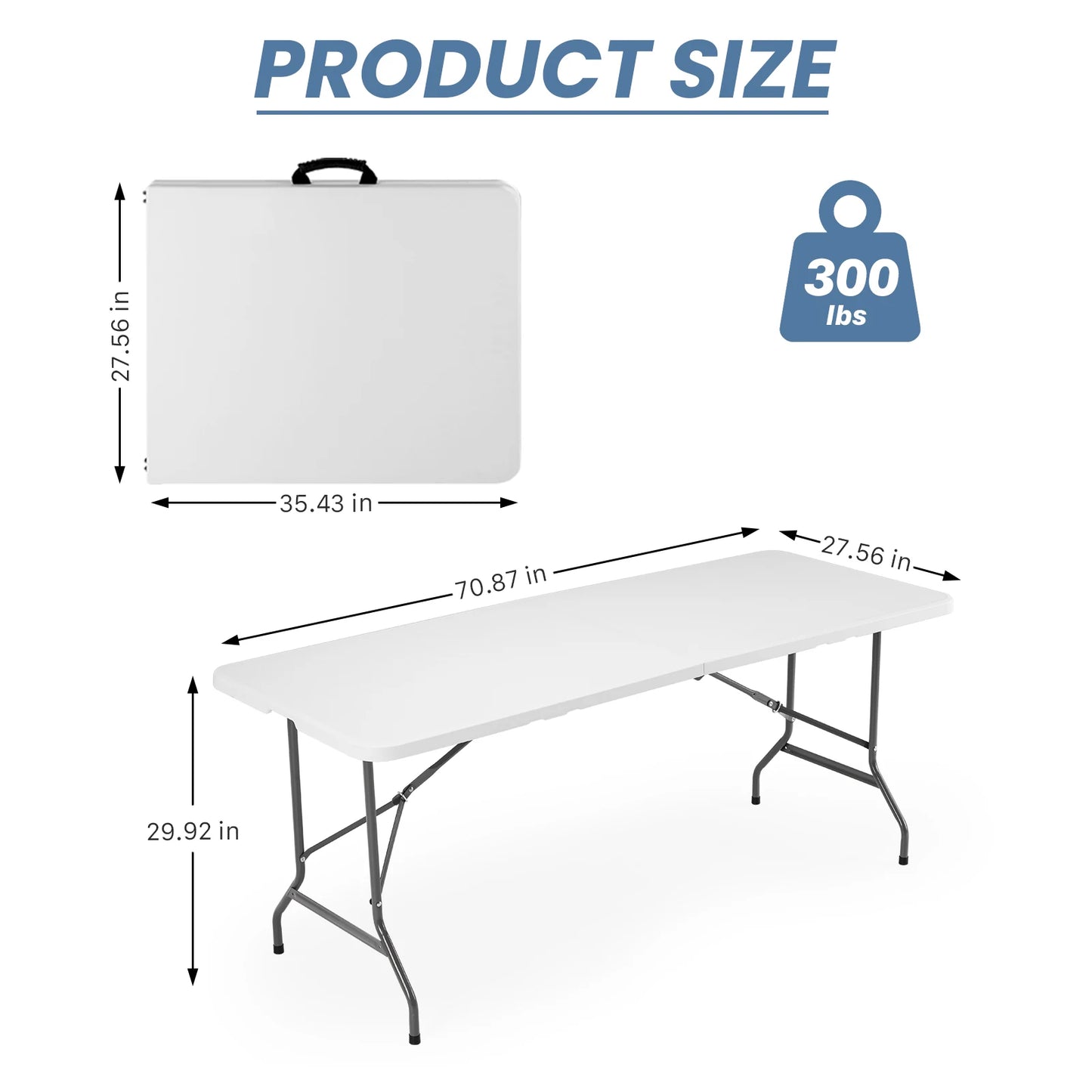 Jhk Heavy Duty Portable Folding Outdoor Camping Table With Carry Handle