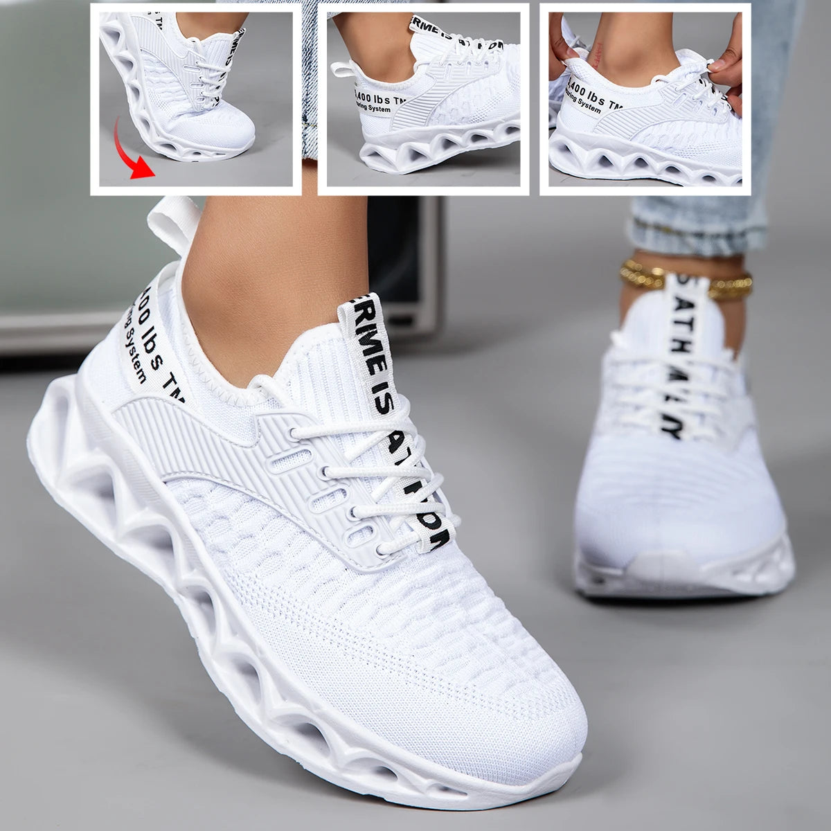 Lightweight Breathable Women Blade Sole Running Sneakers