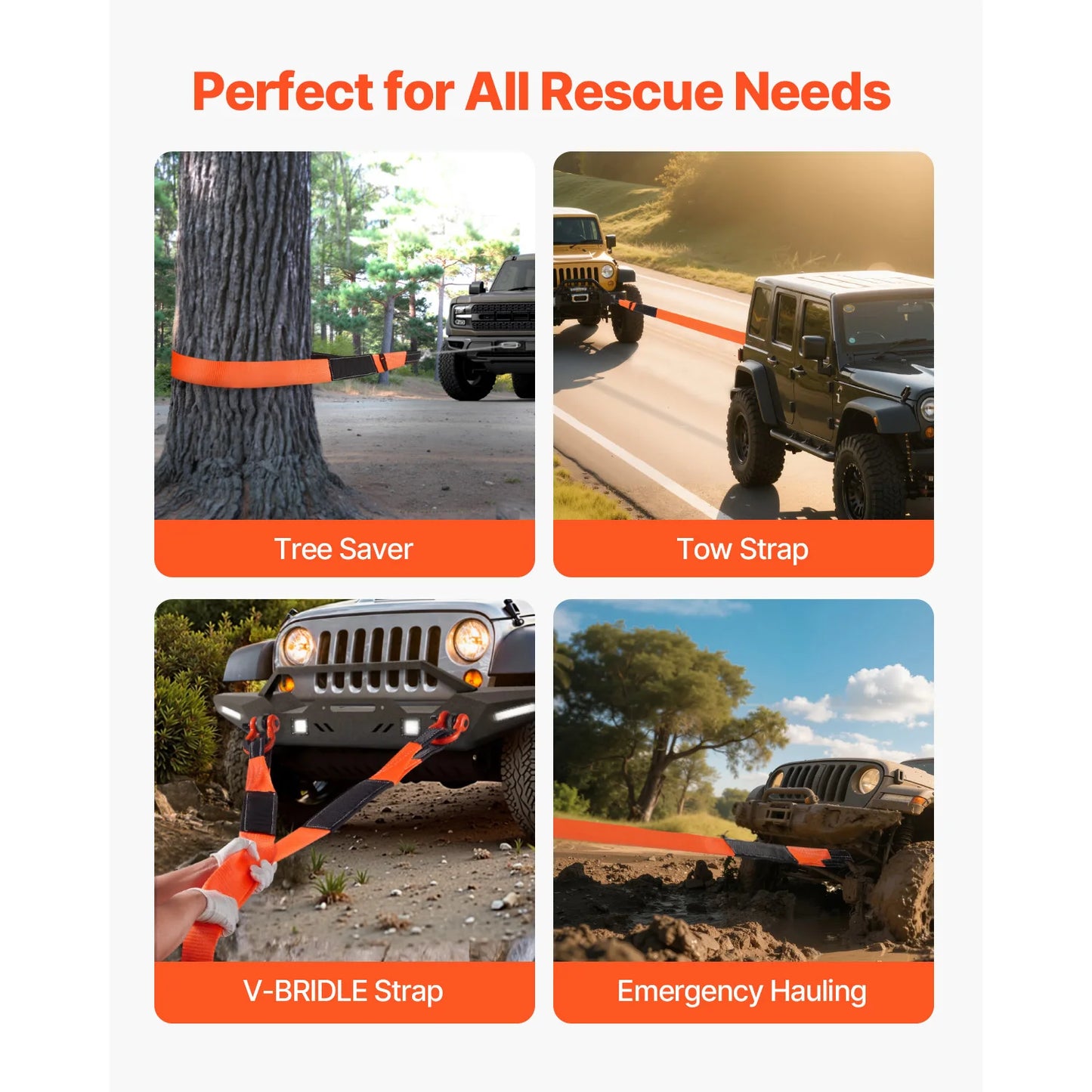 SucceBuy 36000 Lbs Recovery Tow Strap