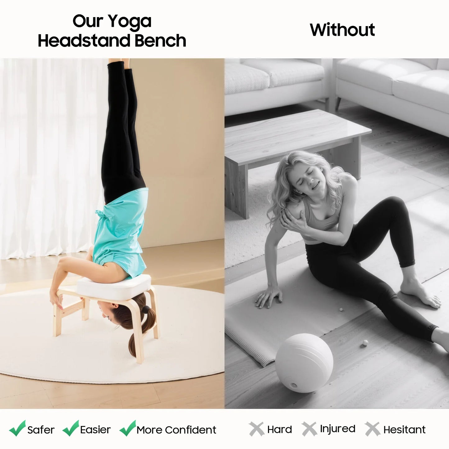 U Shape Yoga Headstand Inversion Bench For Home Gym