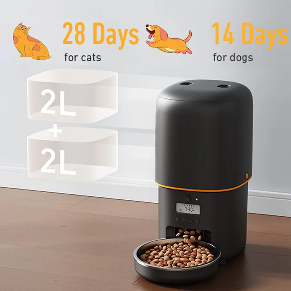 Nityers Automatic Cat Feeder With Voice Recorder Timed Dispenser