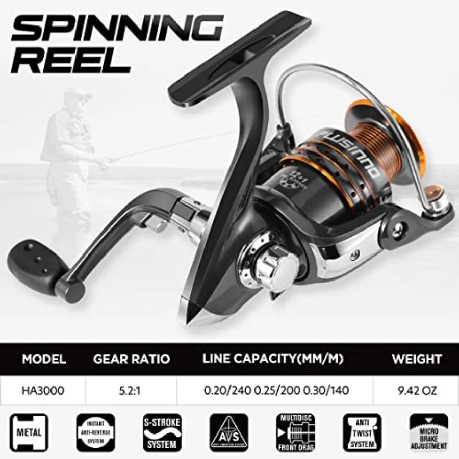 Carbon Fiber Telescopic Fishing Rod and Spinning Reel Combo
