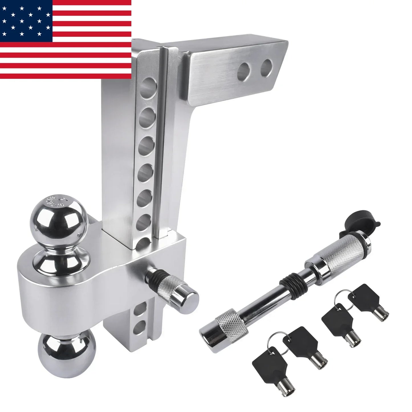 Aluminum Adjustable Trailer Hitch Ball Mount 12,500 LBS GTW