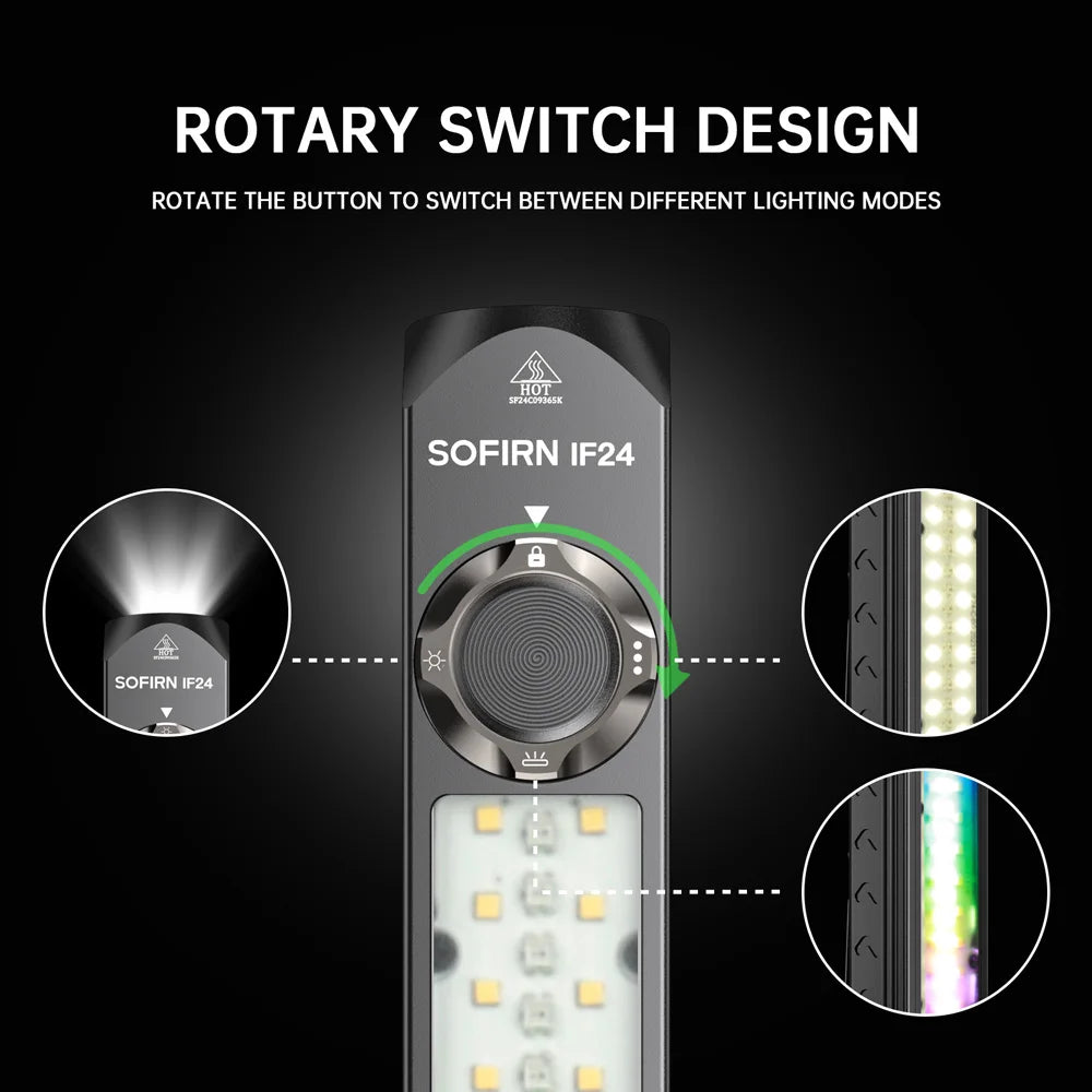 Sofirn IF24 2000Lm RGB Flashlight Magnetic Tailcap