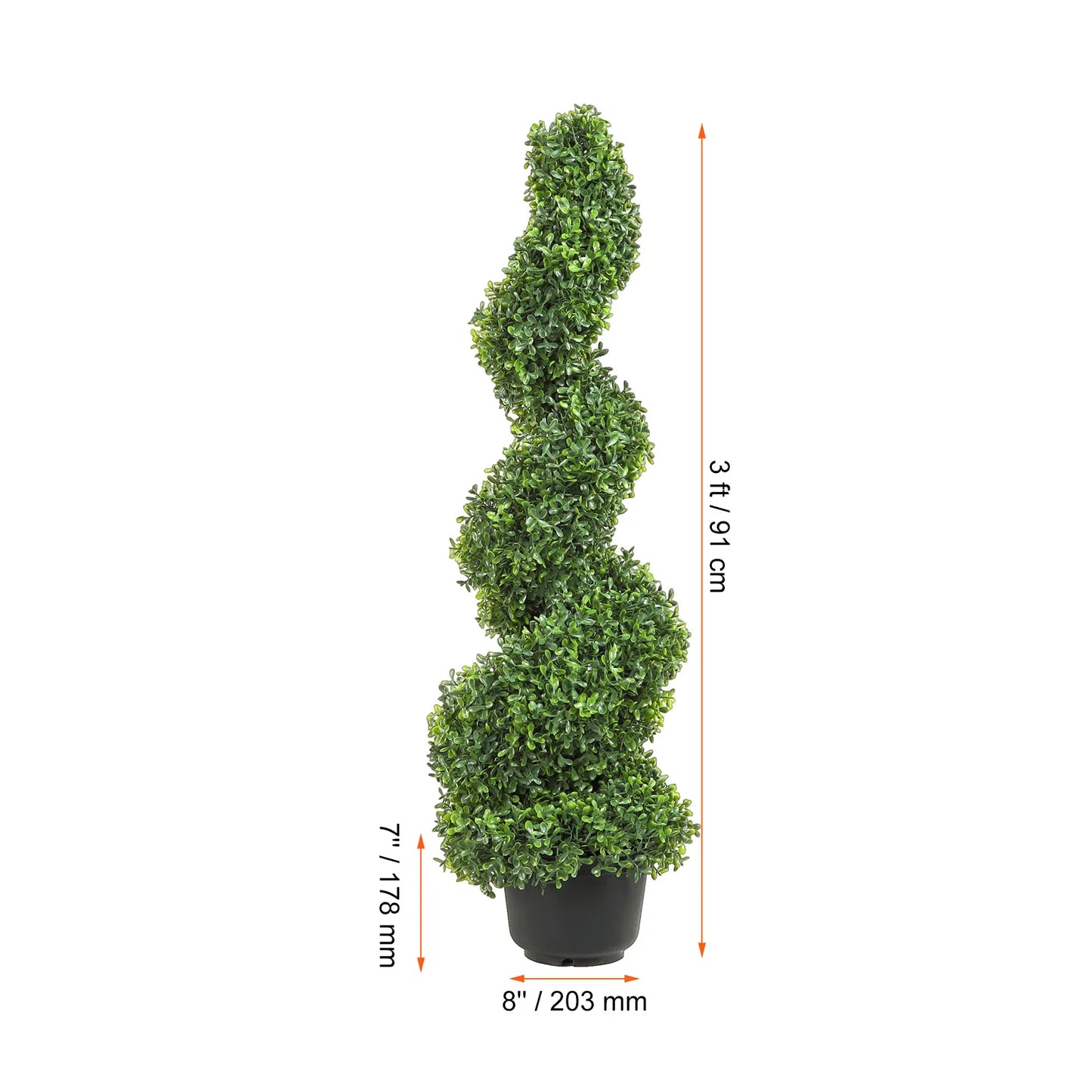 SucceBuy Boxwood Tower Topiary Spiral Artificial Plant For Outdoor Decor