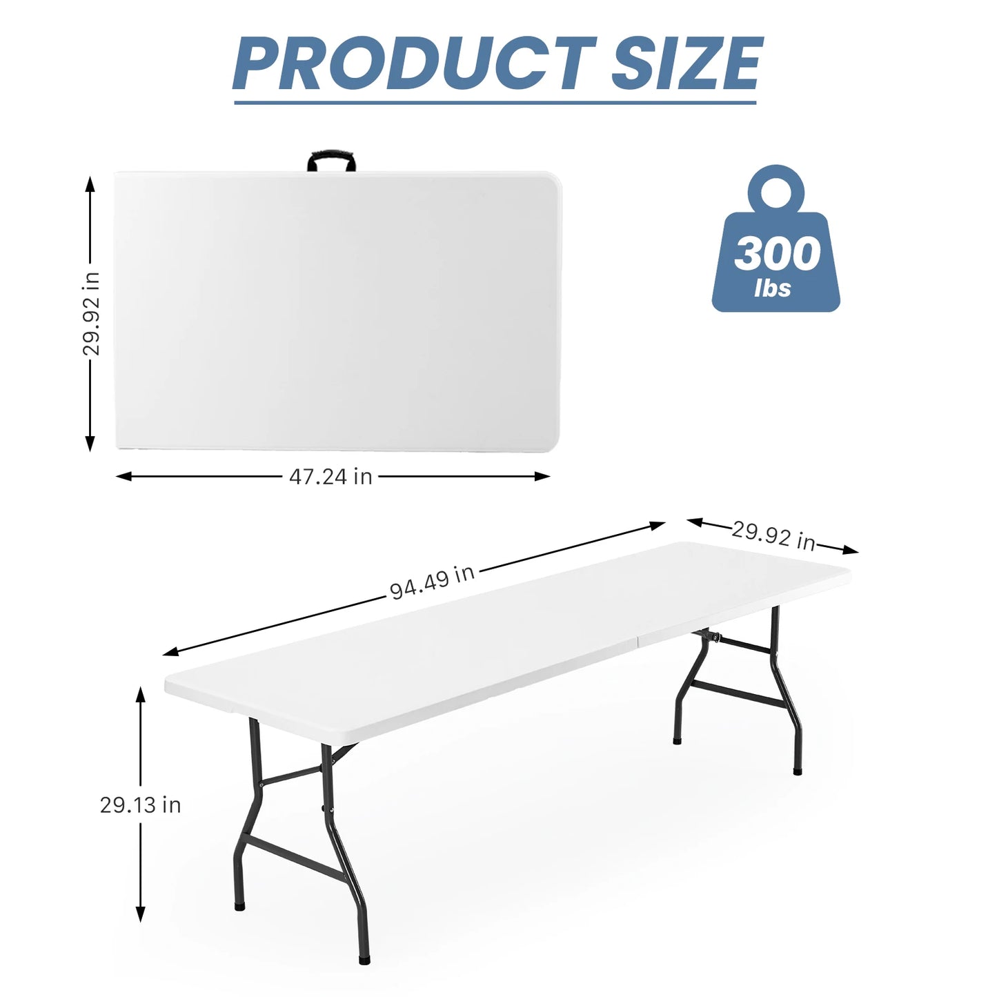 JHK Portable Folding Table Outdoor Heavy Duty With Carry Handle