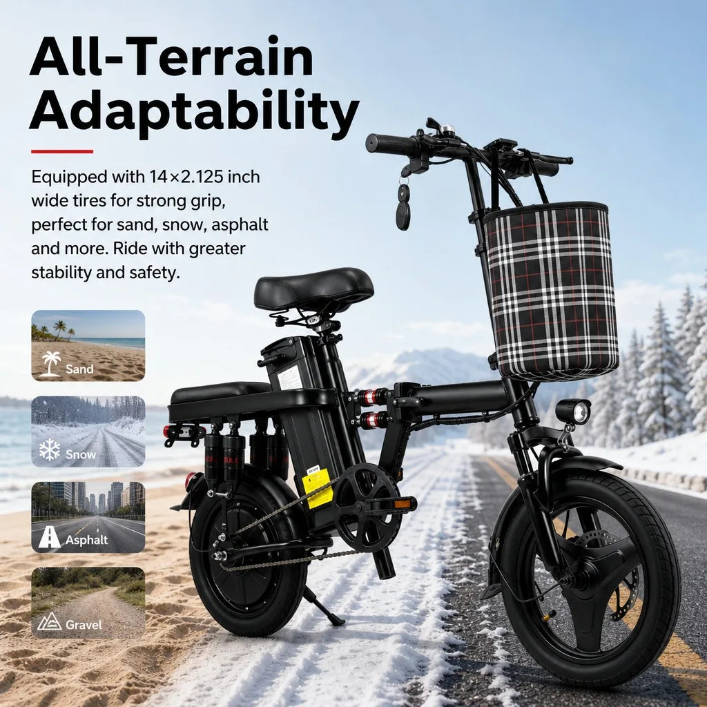 Foldable 500W Electric Bike With Eight Shock Absorbers