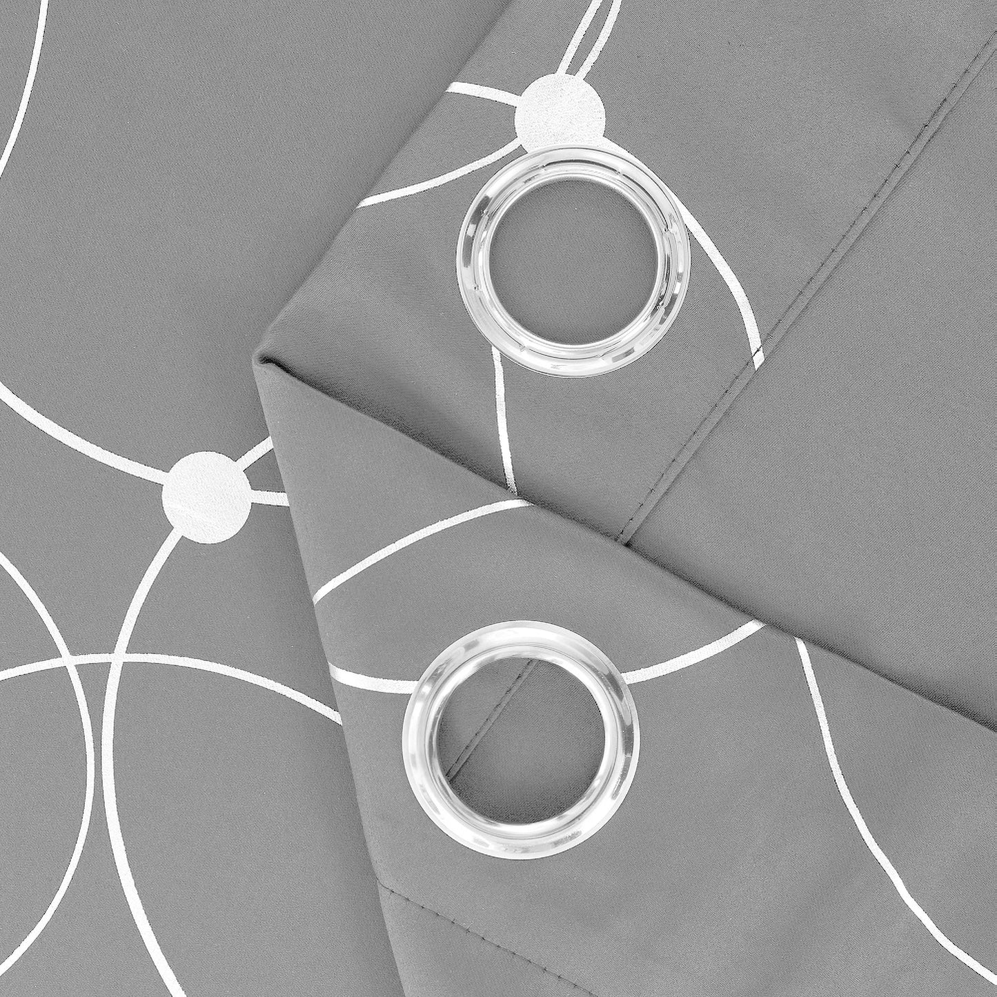 4Pcs Blackout Curtains Grommet Thermal Insulated Foil Circles Dots