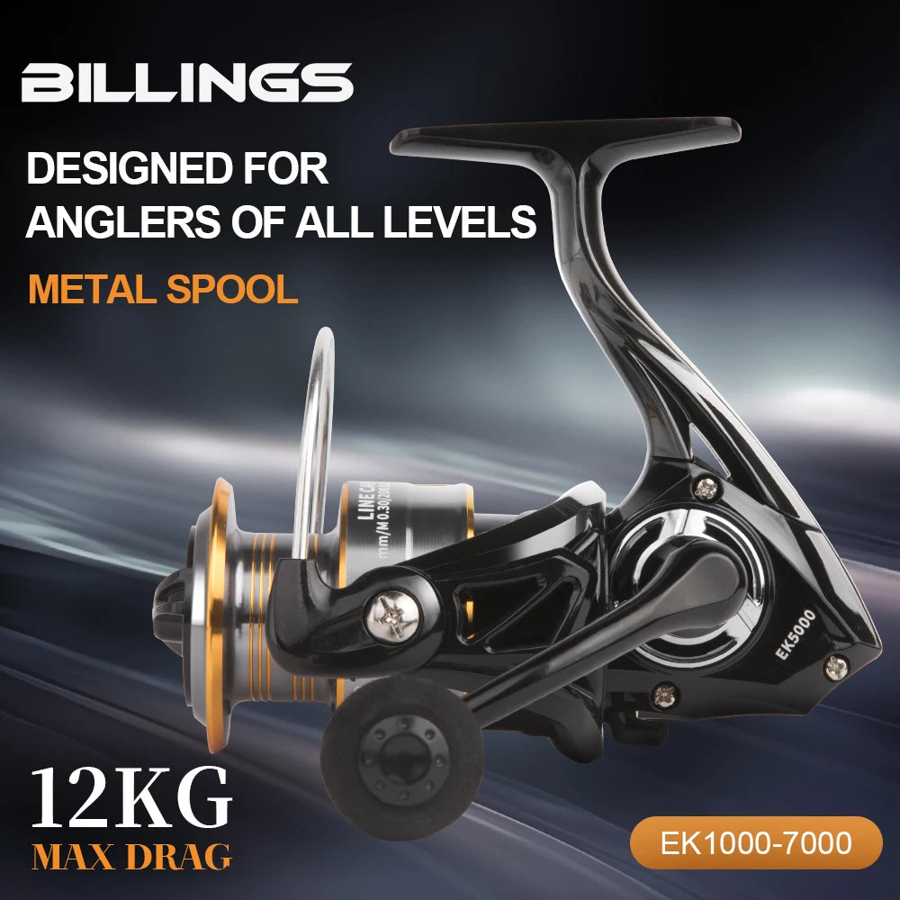 Billings Spinning Reel 12Kg Max Drag Aluminum Multipurpose Fishing