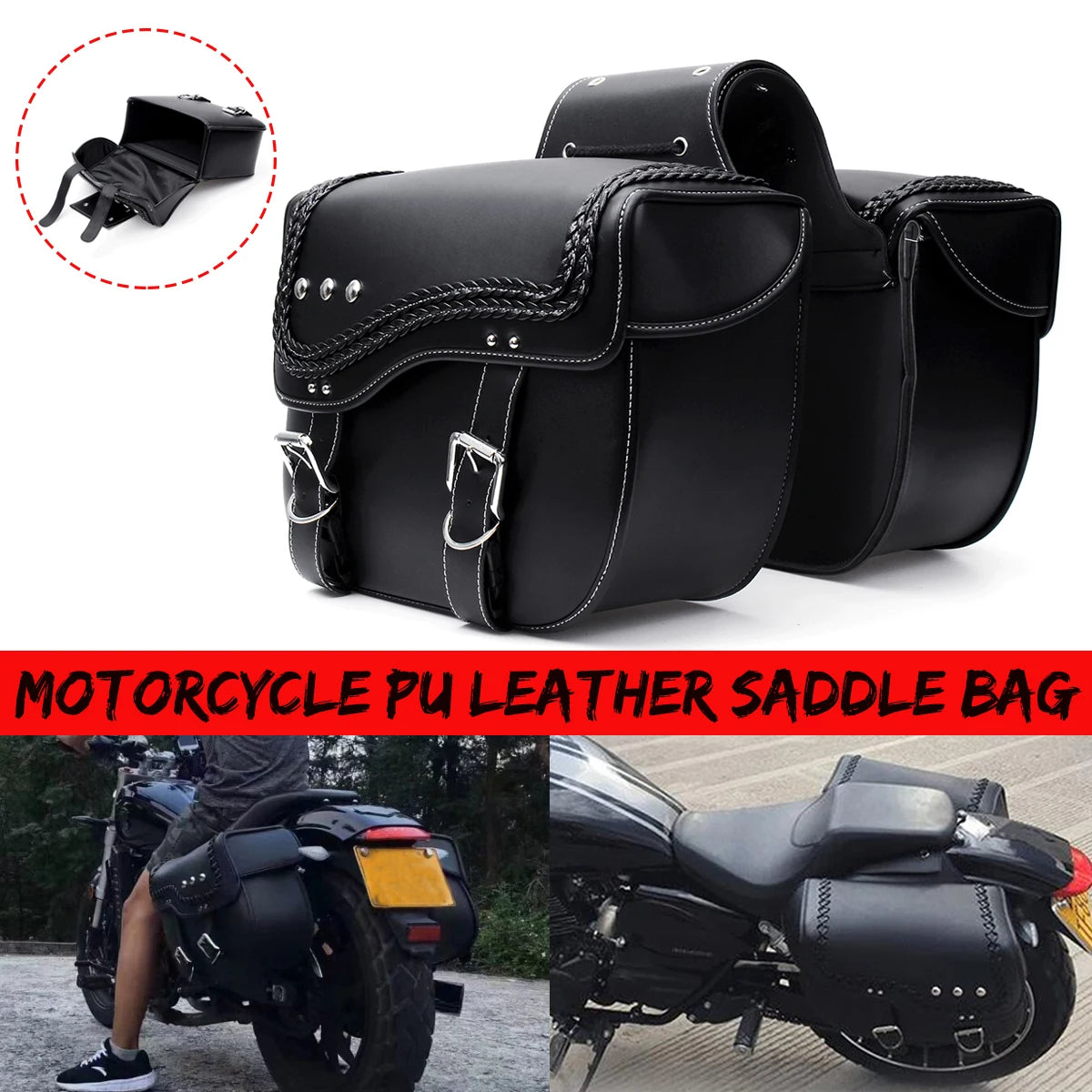 Kroak Universal Pair Motorcycle Saddlebags Storage