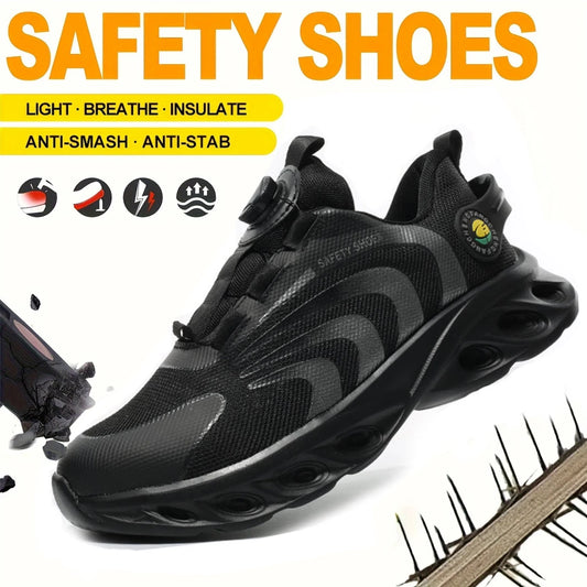 Breathable Lace Free Safety Shoes For Men Anti Puncture