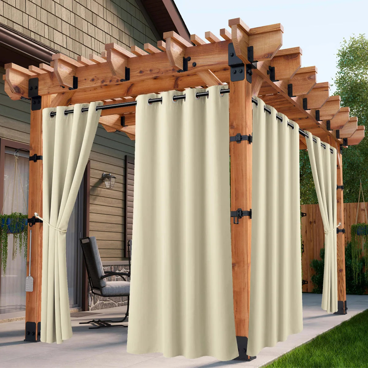 Sabalanica Waterproof Outdoor Curtains Grommet Top Sun Blocking UV Protection