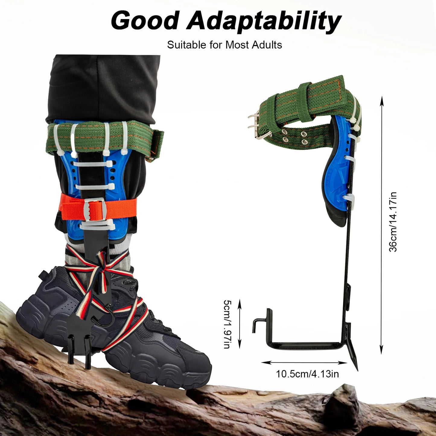 Ergonomic Tree Climbing Spikes Kit with Safety Harness Belt