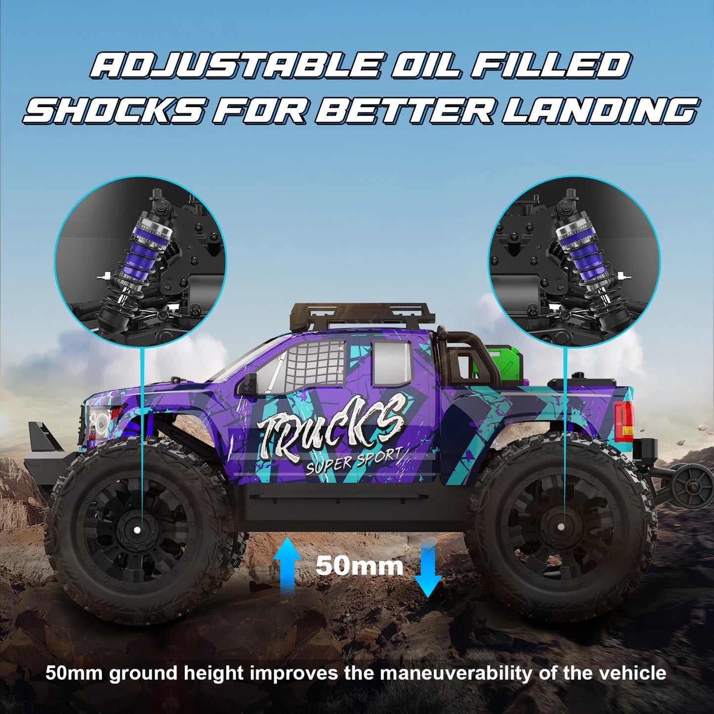 1to14 Brushless RC Truck PT14R 4X4 Remote Control Car 50MPH
