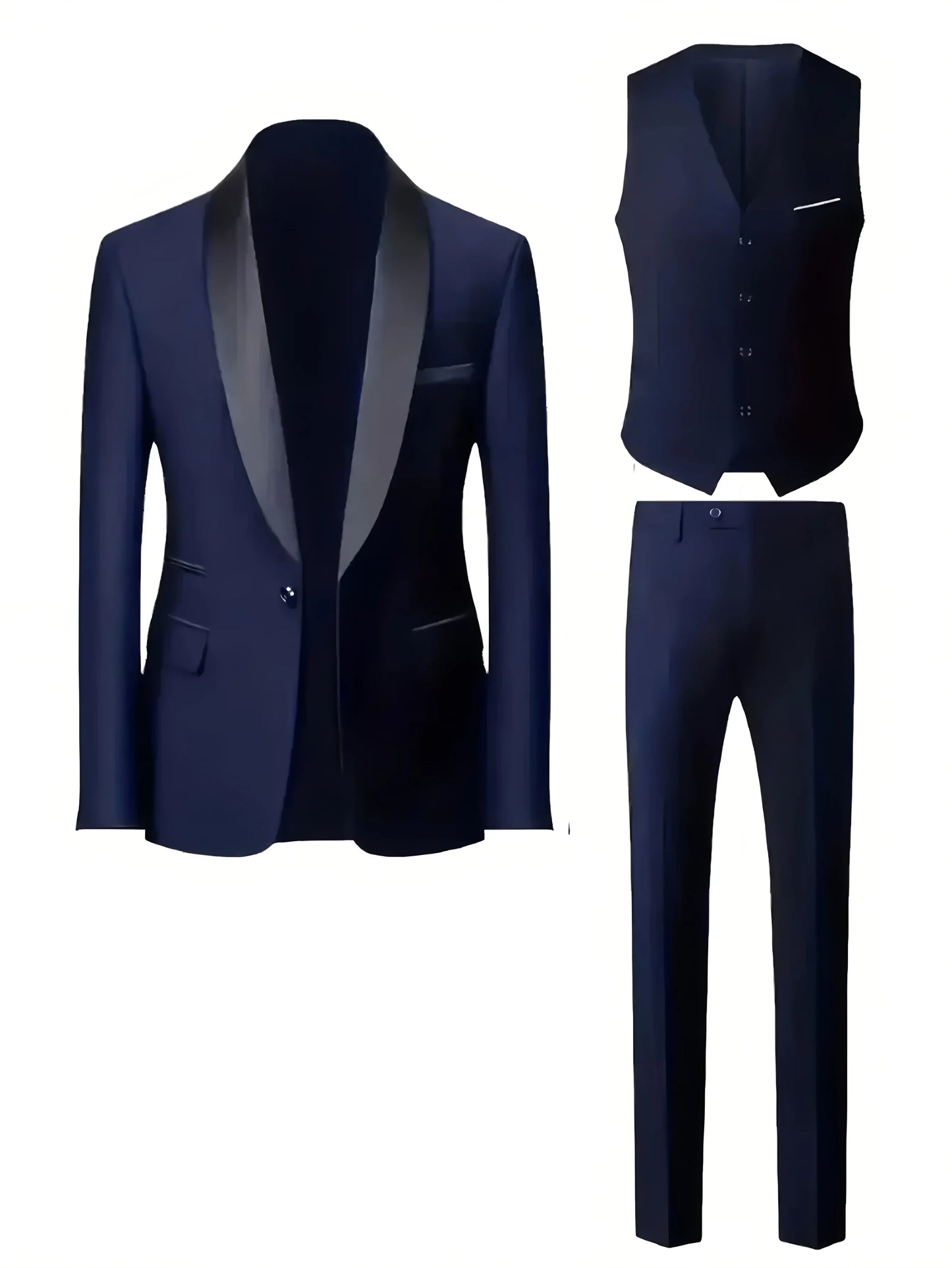 Men's Formal Suit Set Jacket Vest Pants For Business Wedding