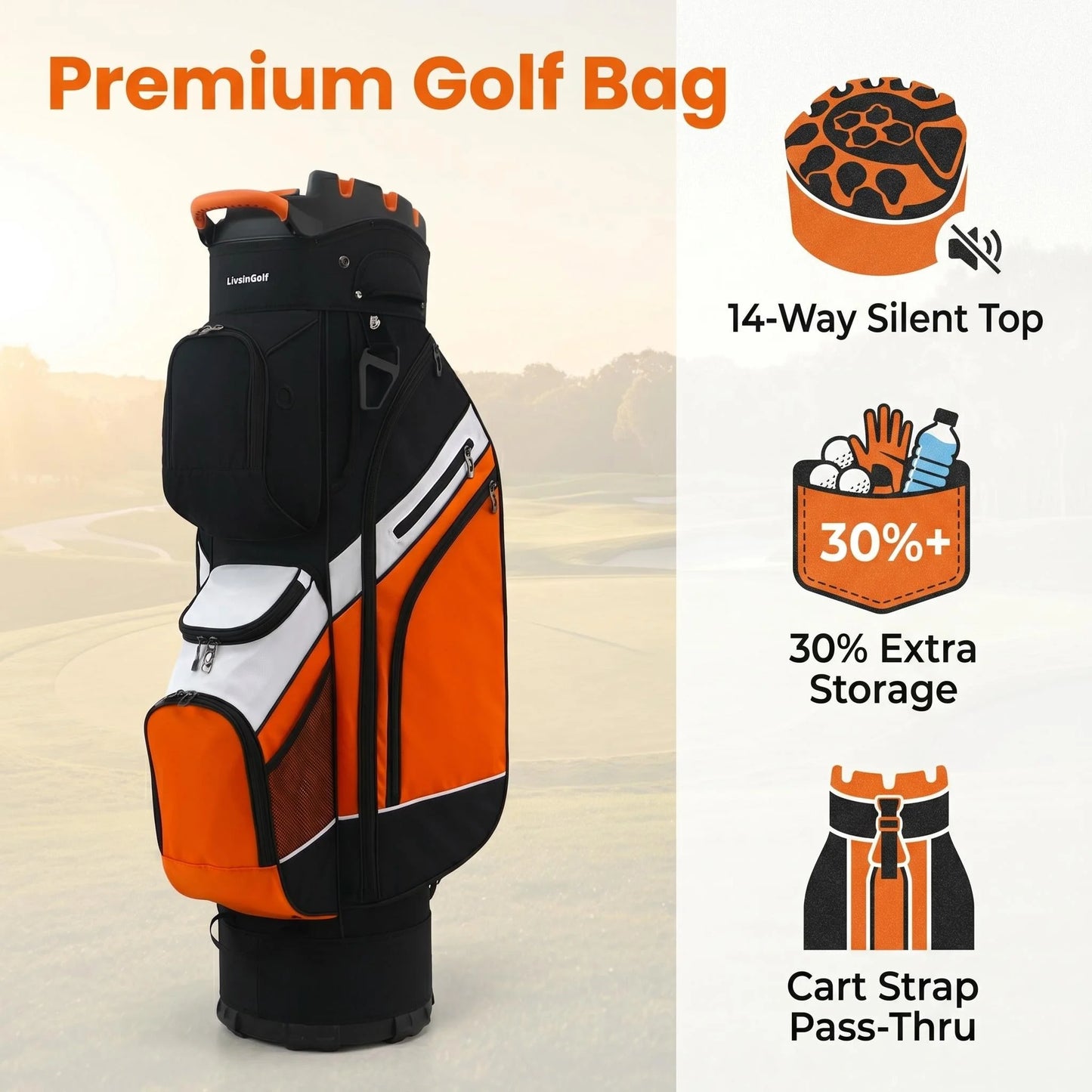 Livsingo14-Way Stand Top Golf Cart Bag
