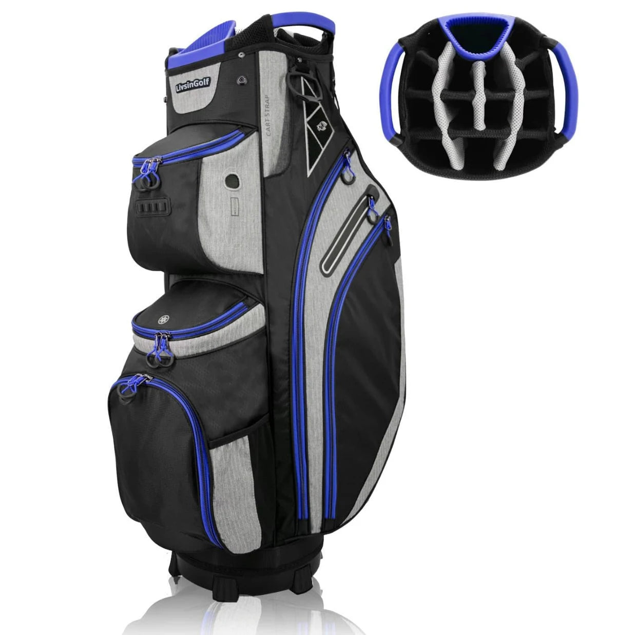 Livsingolf Full Length Dividers Sturdy Spacious Cart Bag