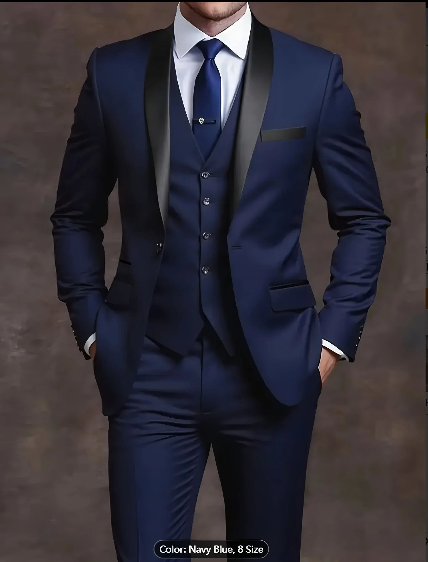 Men's Formal Suit Set Jacket Vest Pants For Business Wedding