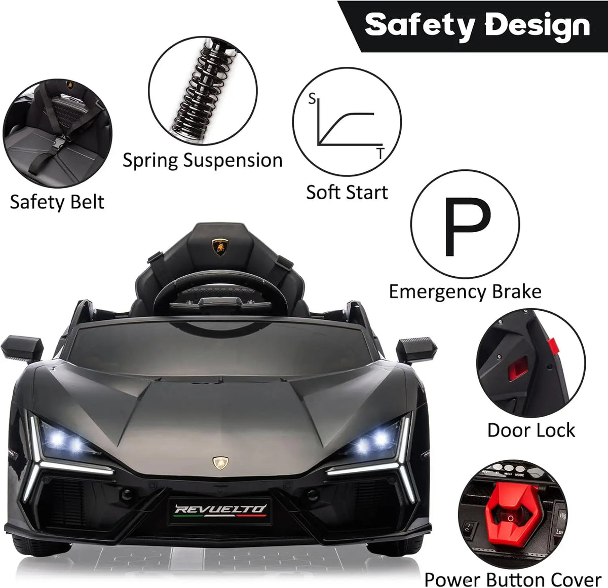 HiMISS Kids Electric Ride On Car With Bluetooth Remote Control