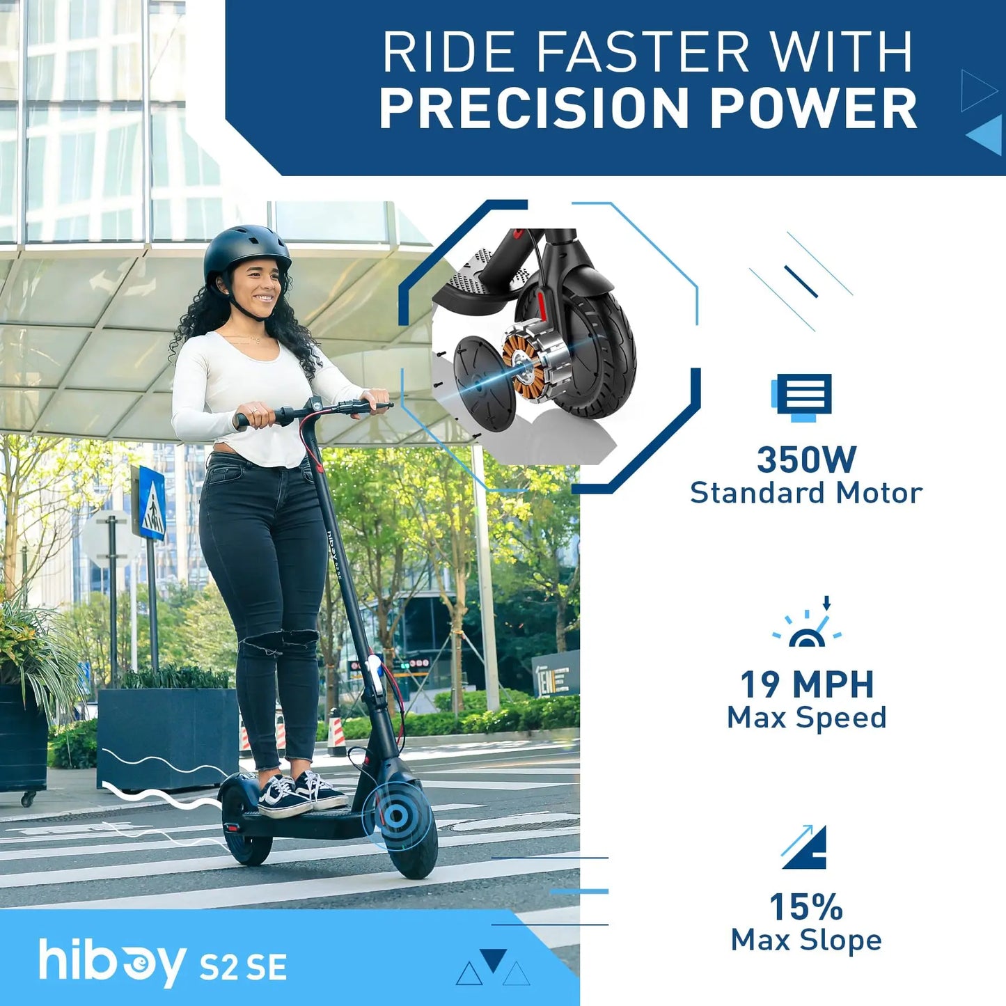 Hiboy S2 SE Electric Scooter For Adults 430W Peak Motor 19 MPH 17 Mile Range