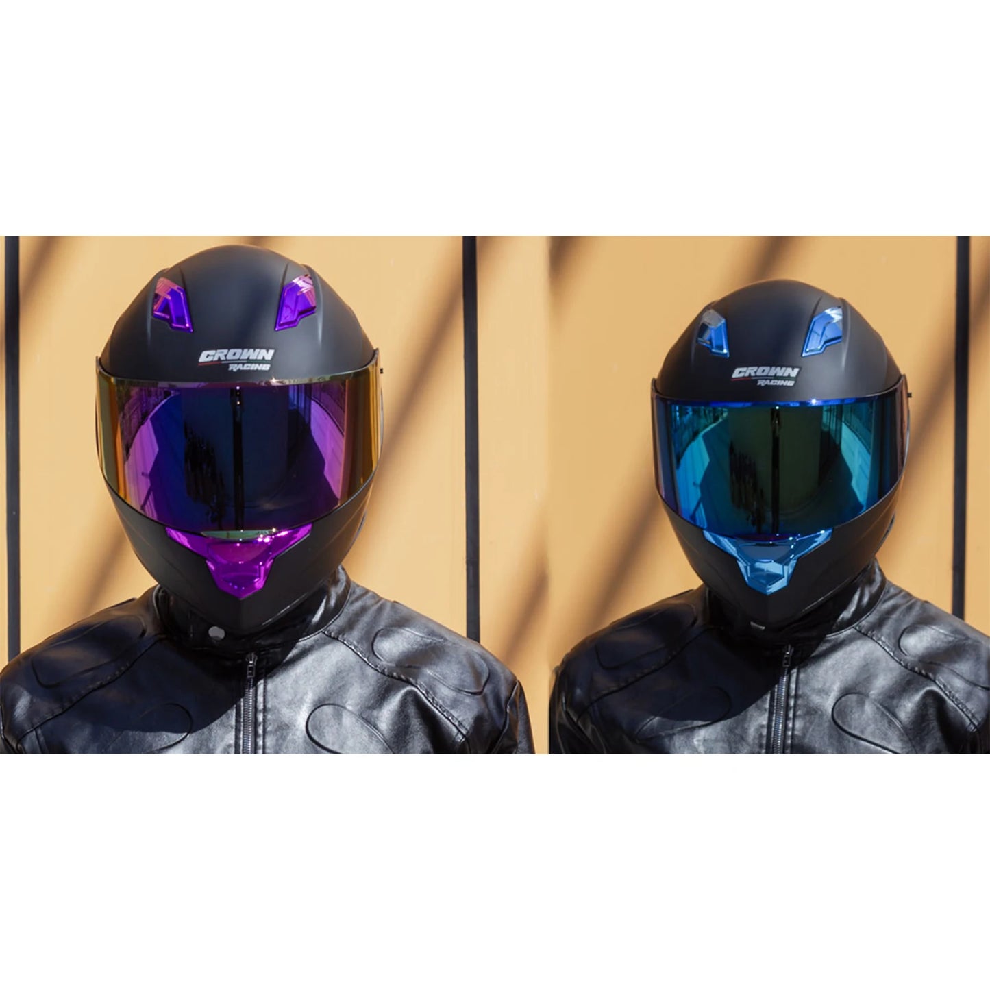 Crown Racing Full Face Motorcycle Helmet With Shield