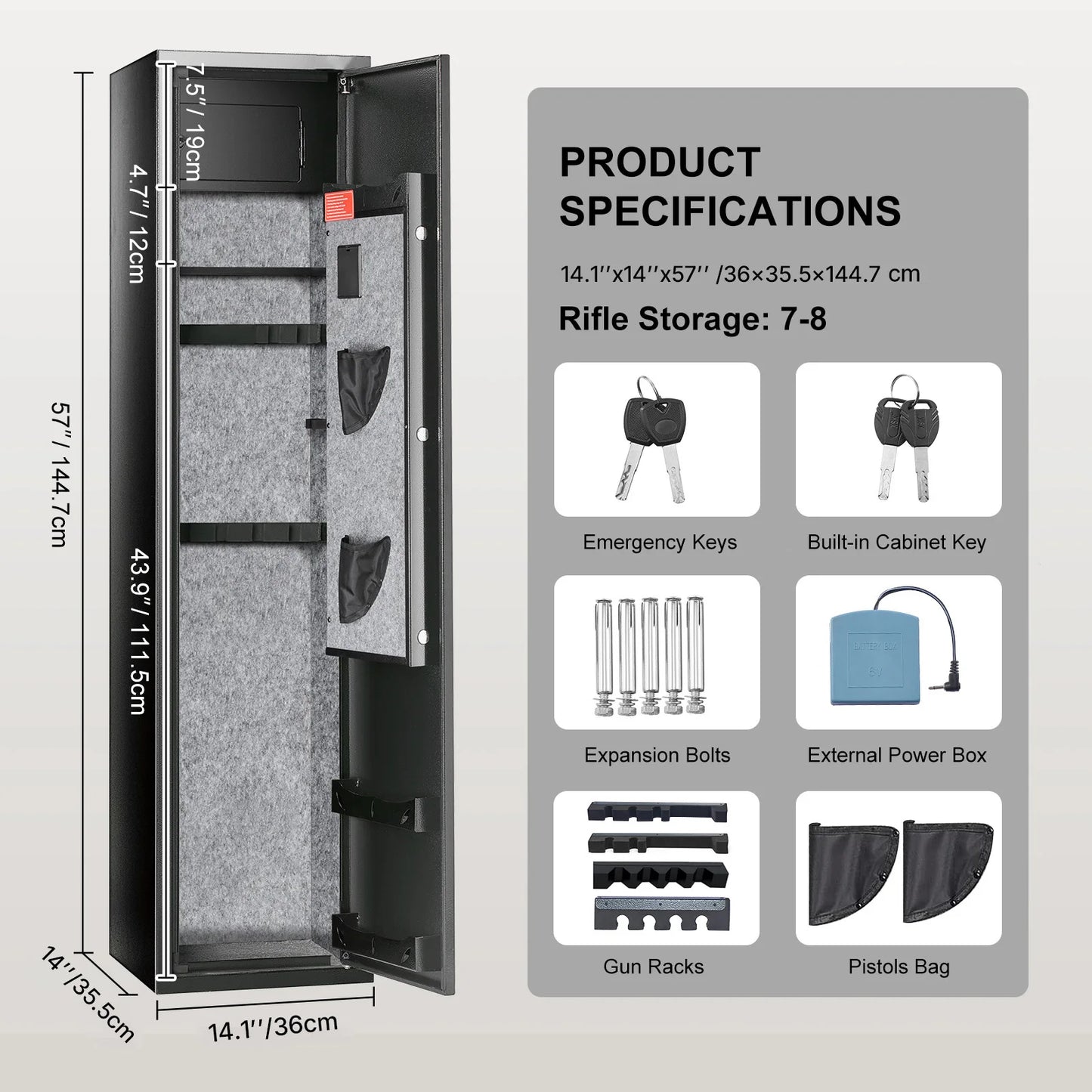 SucceBuy Gun Safe Cabinet With Digital Keypad Lock