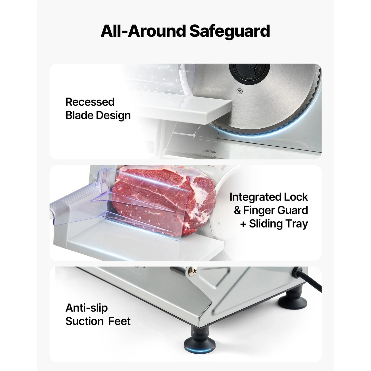 SucceBuy Electric Deli Meat Slicer With Two SUS420 Blades
