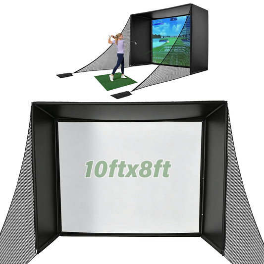 Indoor Outdoor Golf Hitting Net With HD Simulator Screen Frame