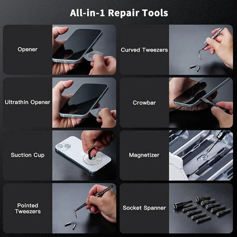 JAKEMY 180In1 Cordless Precision Screwdriver Set With Magnetic Bits