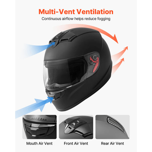 Mezokic Dot Approved Full Face Motorcycle Helmet
