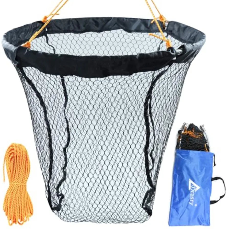 Foldable Bridge and Pier Fishing Landing Net with Aluminum Ring